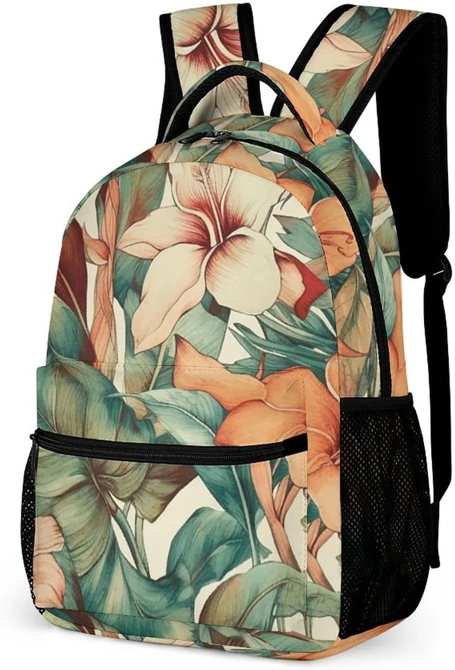 Laptop Backpack for Travel Daypack Computer Bag Work Botanical Watercolor Painting Back Pack Nurse Bag for Hiking