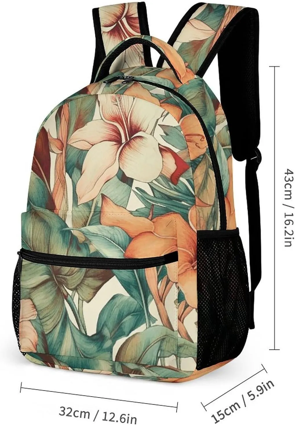 Laptop Backpack for Travel Daypack Computer Bag Work Botanical Watercolor Painting Back Pack Nurse Bag for Hiking