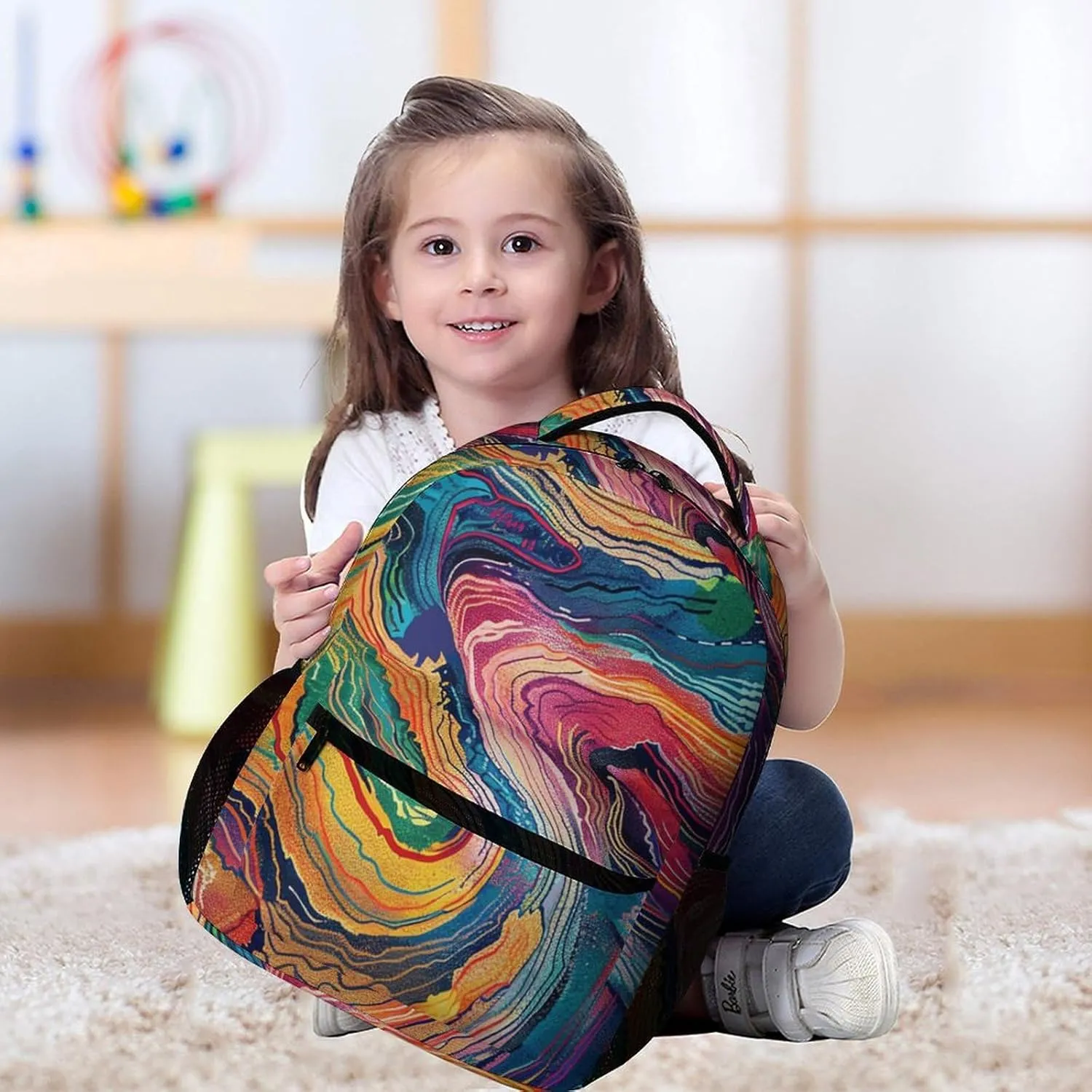 Laptop Backpack for Travel Daypack Computer Bag Work Colored Line Drawing Back Pack Nurse Bag for Hiking