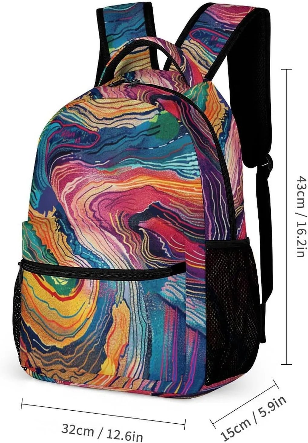 Laptop Backpack for Travel Daypack Computer Bag Work Colored Line Drawing Back Pack Nurse Bag for Hiking