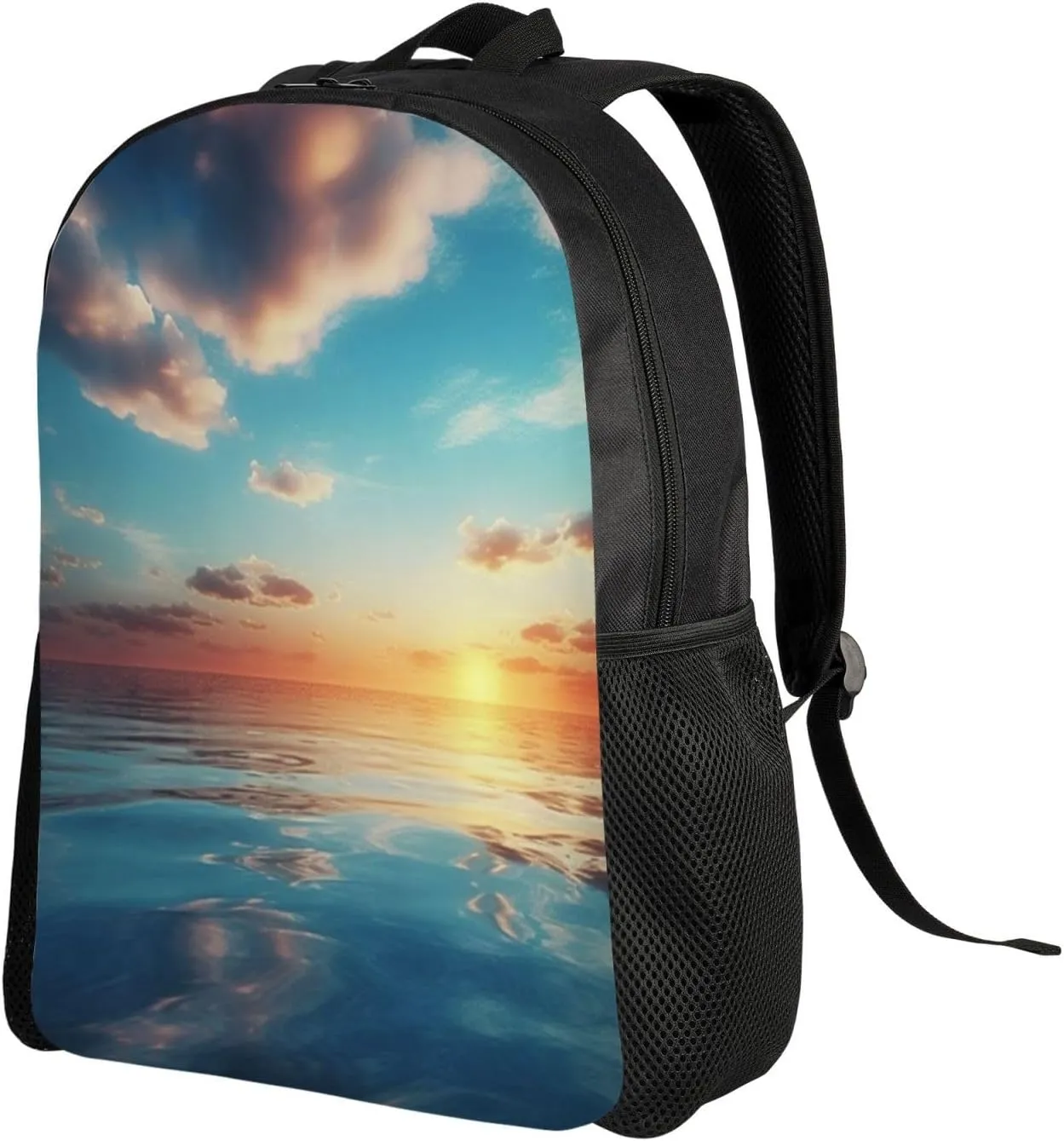 Laptop Backpack for Women Men Carry-on Backpack Calm Ocean at The Sunset Daypack Lightweight Travel Shoulder Bags