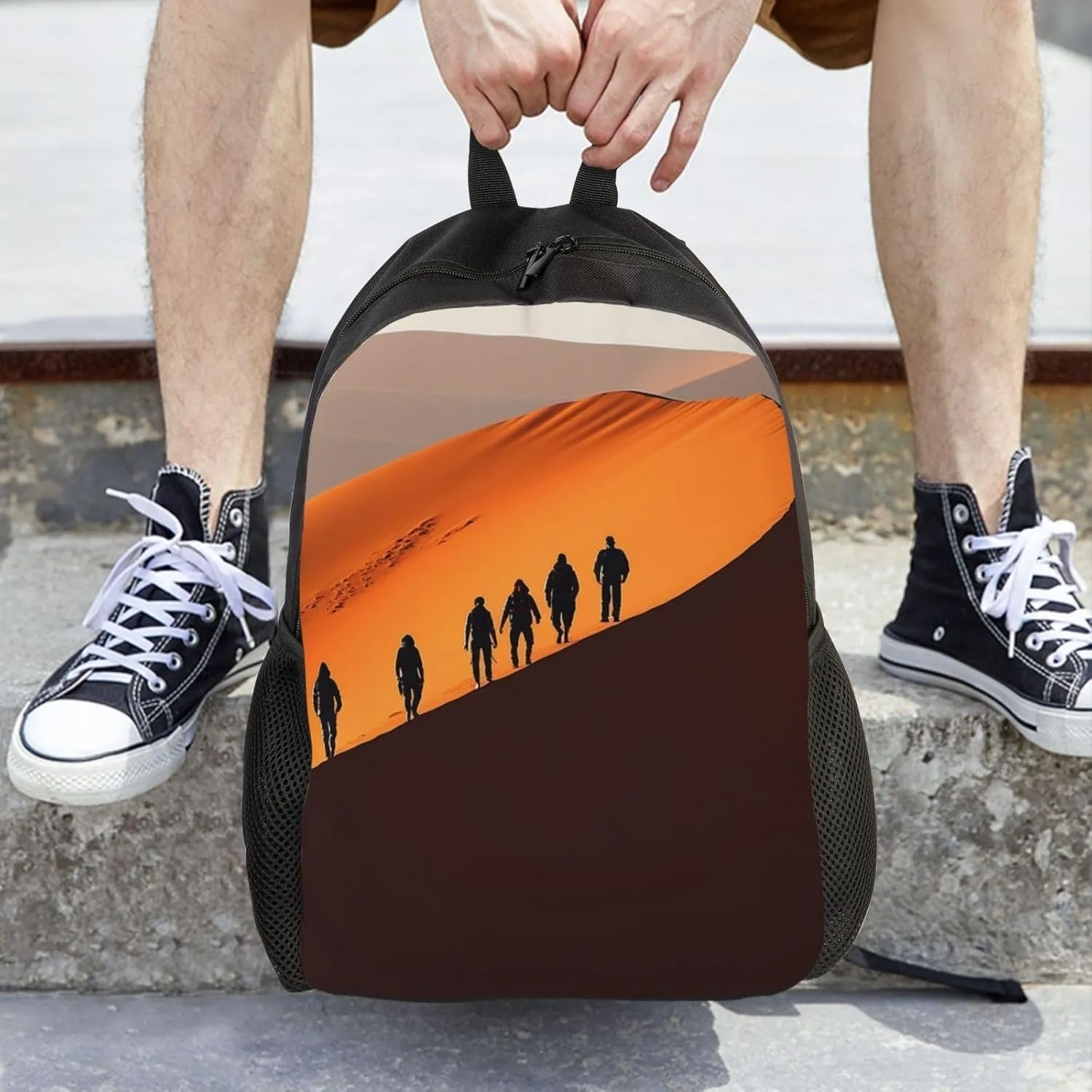 Laptop Backpack for Women Men Carry-on Backpack Climb the Dunes Daypack Lightweight Travel Shoulder Bags