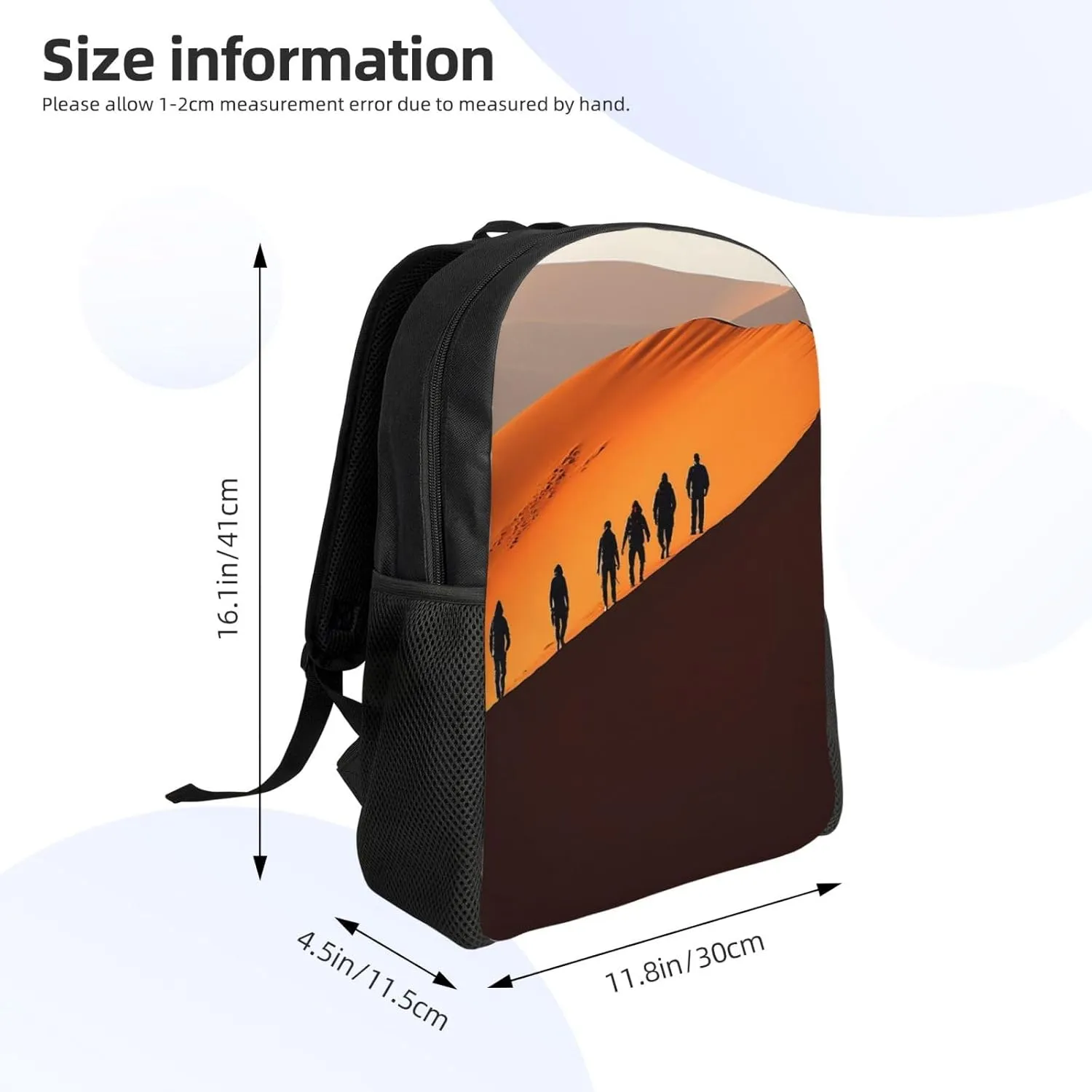 Laptop Backpack for Women Men Carry-on Backpack Climb the Dunes Daypack Lightweight Travel Shoulder Bags