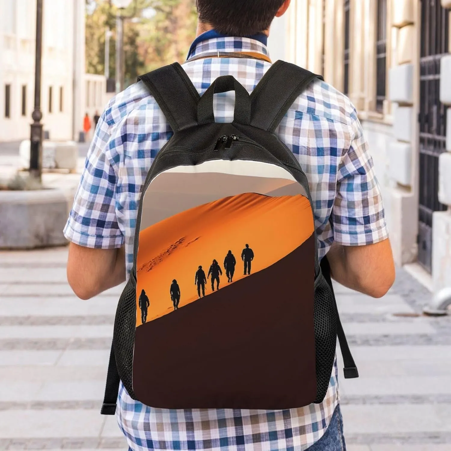 Laptop Backpack for Women Men Carry-on Backpack Climb the Dunes Daypack Lightweight Travel Shoulder Bags