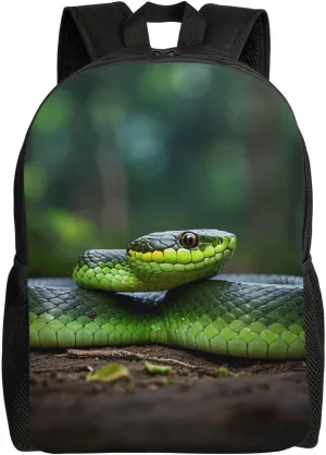 Laptop Backpack for Women Men Carry-on Backpack Cobra Snake Daypack Lightweight Travel Shoulder Bags