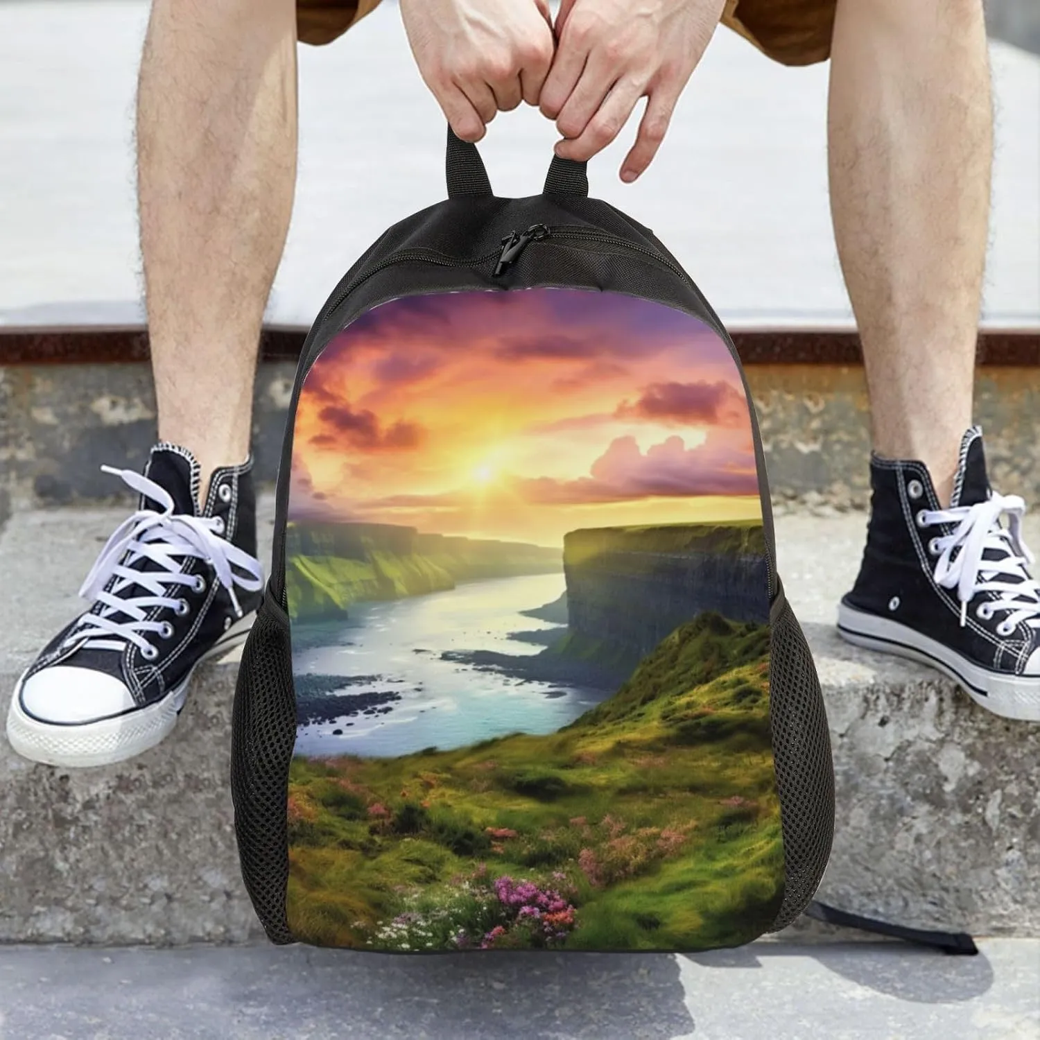 Laptop Backpack for Women Men Carry-on Backpack Colorful Nature Landscape Daypack Lightweight Travel Shoulder Bags