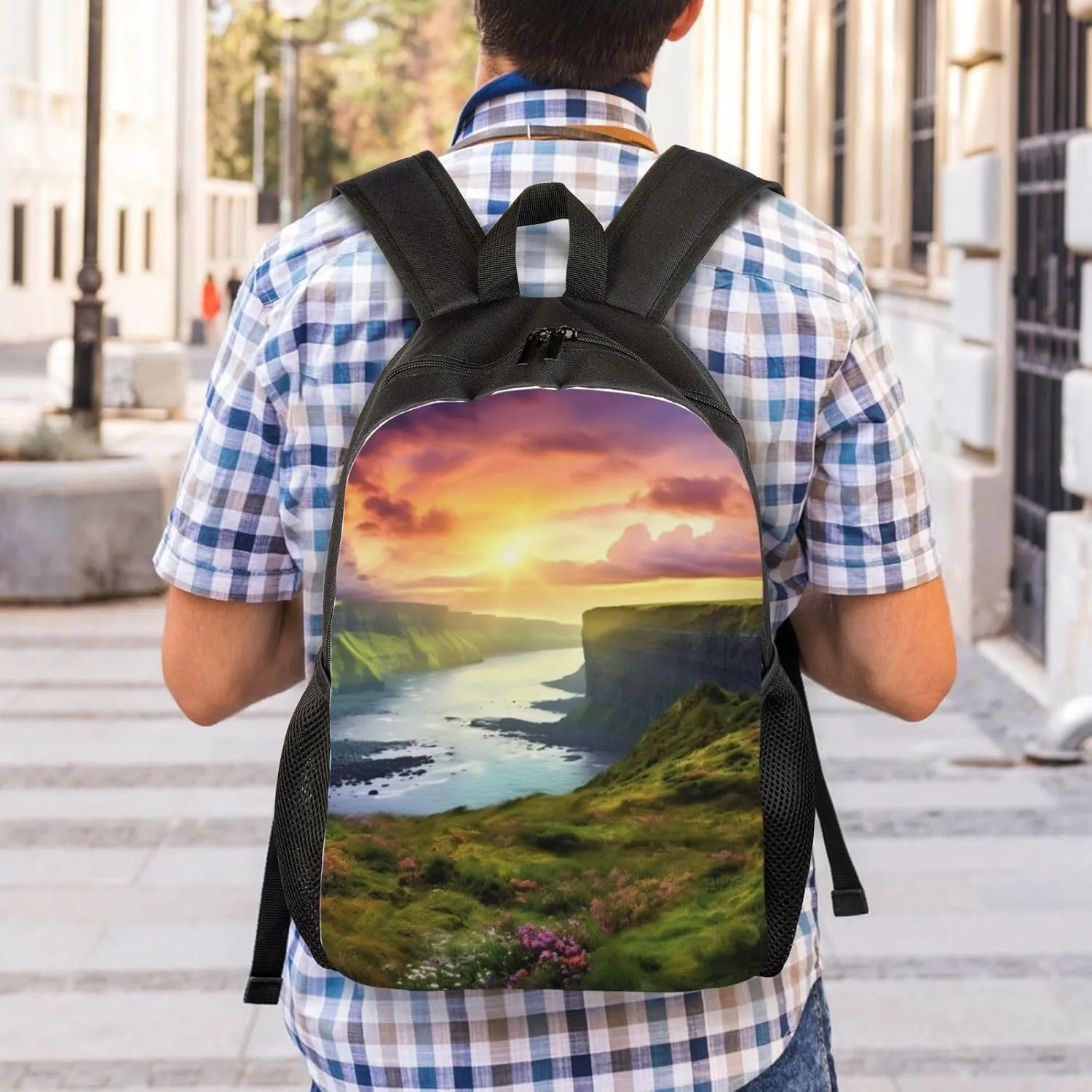 Laptop Backpack for Women Men Carry-on Backpack Colorful Nature Landscape Daypack Lightweight Travel Shoulder Bags