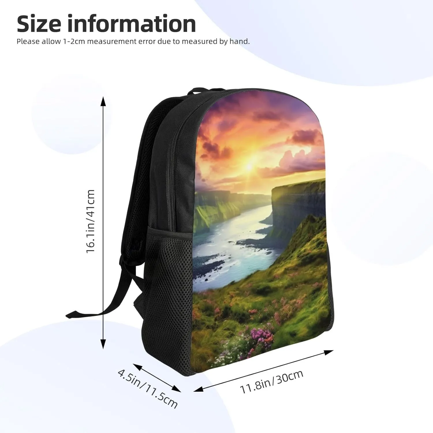 Laptop Backpack for Women Men Carry-on Backpack Colorful Nature Landscape Daypack Lightweight Travel Shoulder Bags