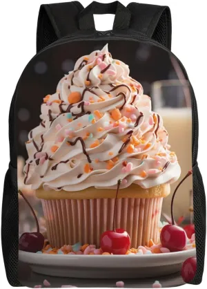 Laptop Backpack for Women Men Carry-on Backpack Cup Cake Daypack Lightweight Travel Shoulder Bags