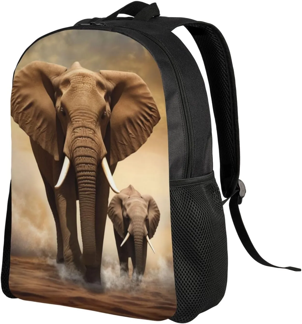 Laptop Backpack for Women Men Carry-on Backpack Elephant and baby elephant Daypack Lightweight Travel Shoulder Bags