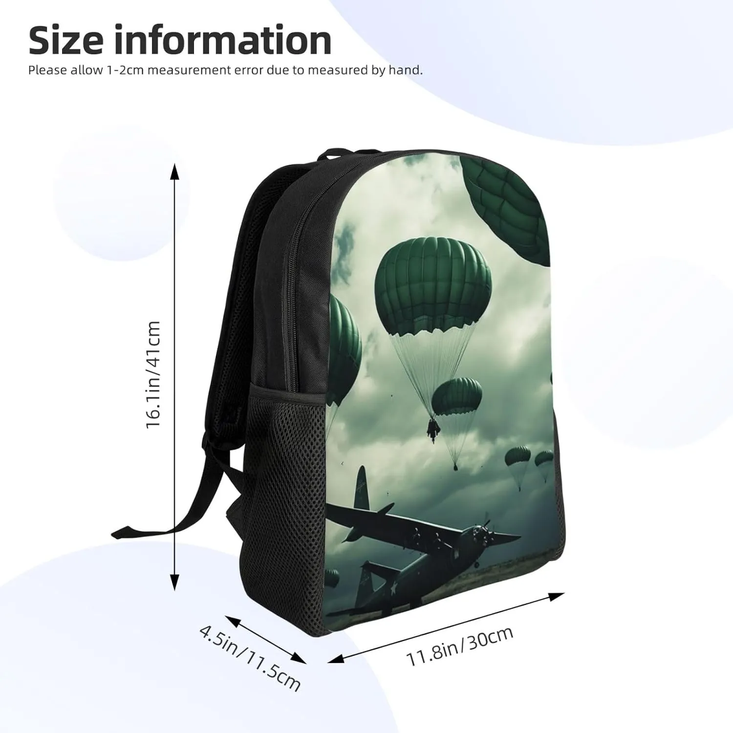 Laptop Backpack for Women Men Carry-on Backpack Parachute Above Airplane Daypack Lightweight Travel Shoulder Bags