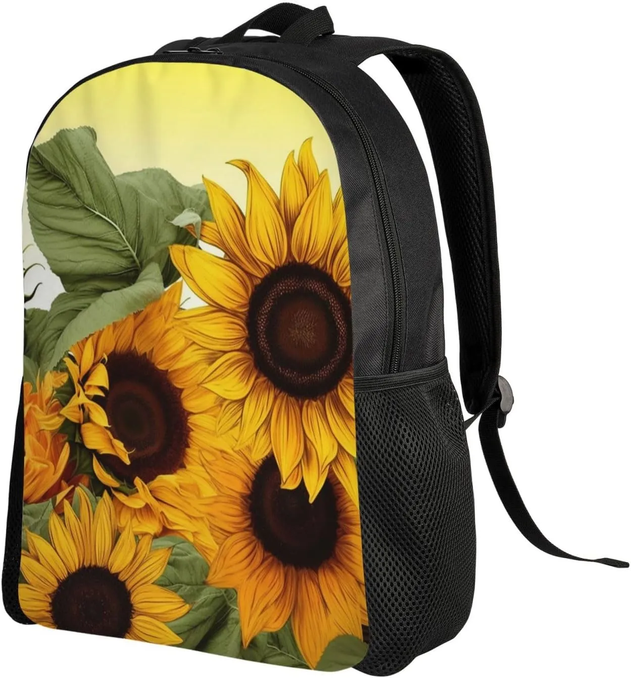 Laptop Backpack for Women Men Carry-on Backpack Sunflowers Floral Daypack Lightweight Travel Shoulder Bags