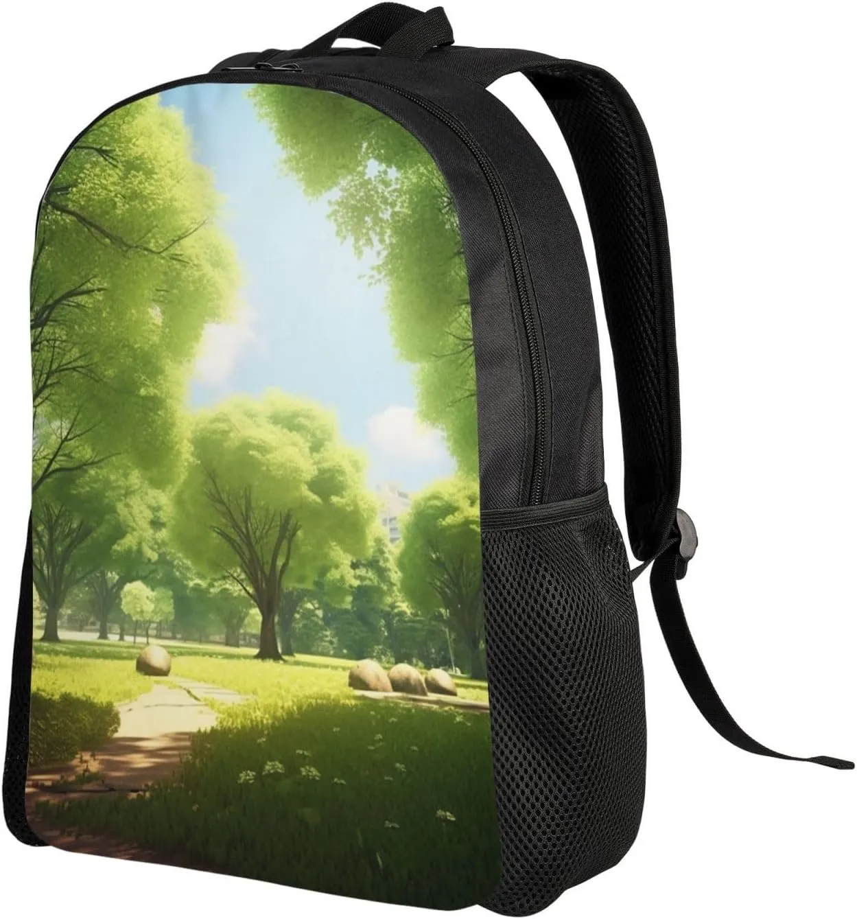 Laptop Backpack for Women Men Carry-on Backpack Sunny Day in Summer Park Daypack Lightweight Travel Shoulder Bags