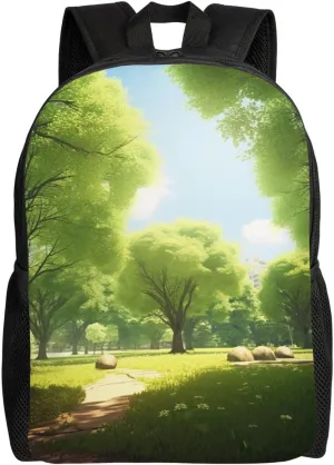Laptop Backpack for Women Men Carry-on Backpack Sunny Day in Summer Park Daypack Lightweight Travel Shoulder Bags