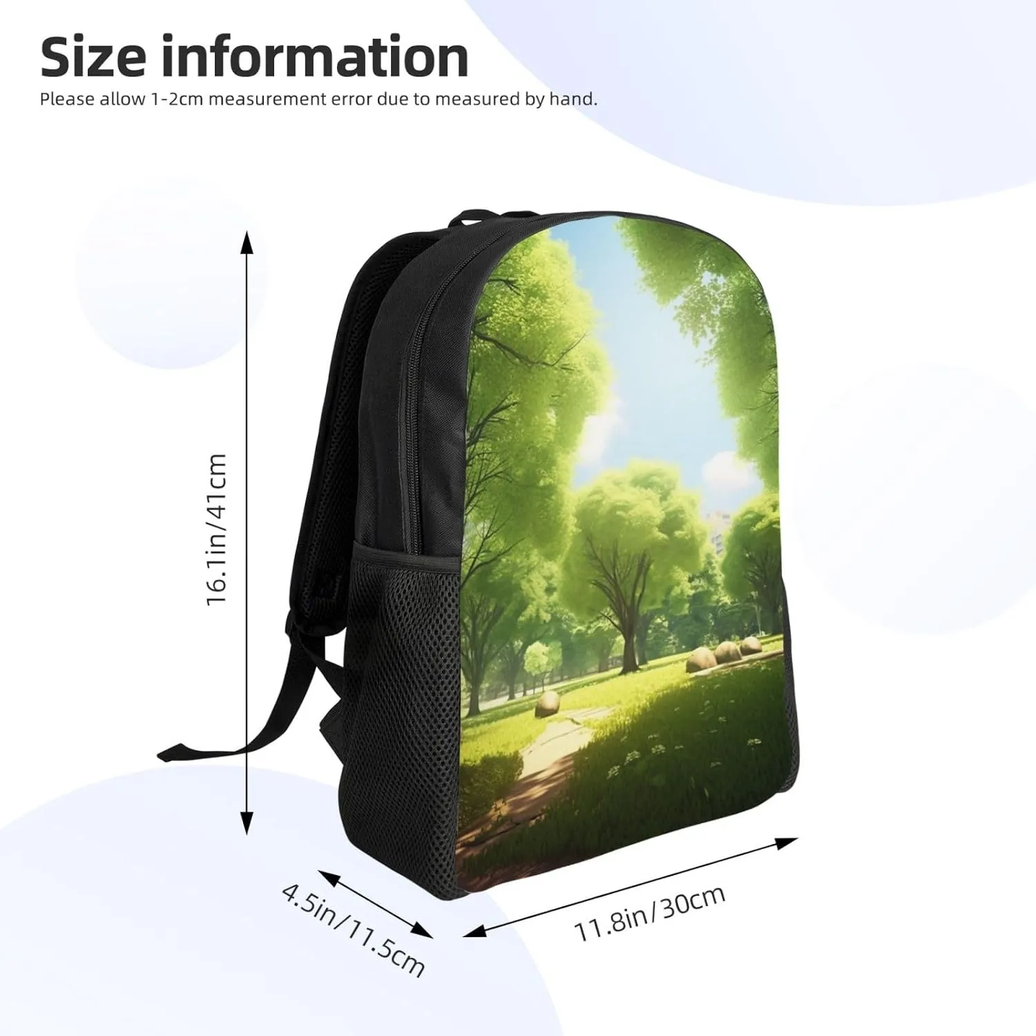 Laptop Backpack for Women Men Carry-on Backpack Sunny Day in Summer Park Daypack Lightweight Travel Shoulder Bags