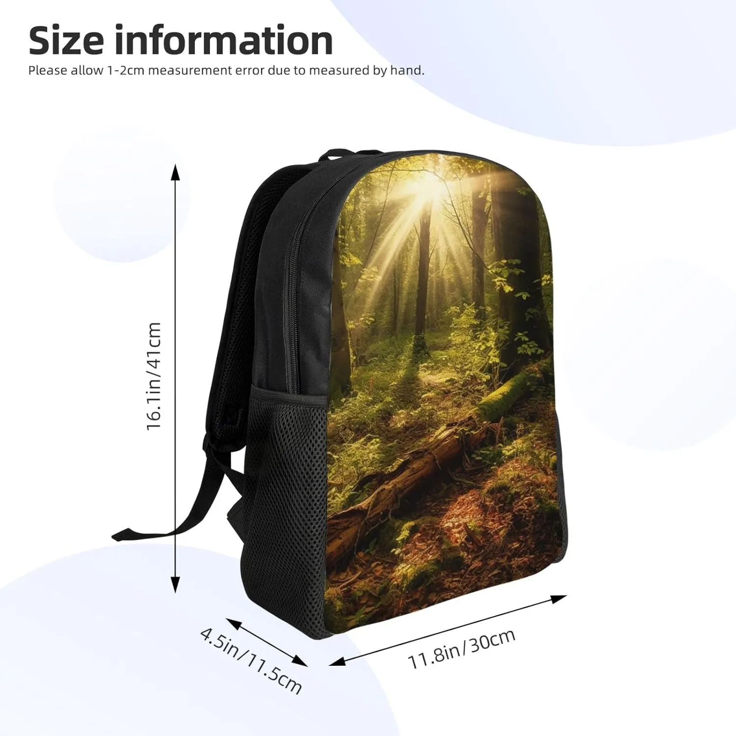 Laptop Backpack for Women Men Carry-on Backpack Sunshine in the Forest Daypack Lightweight Travel Shoulder Bags