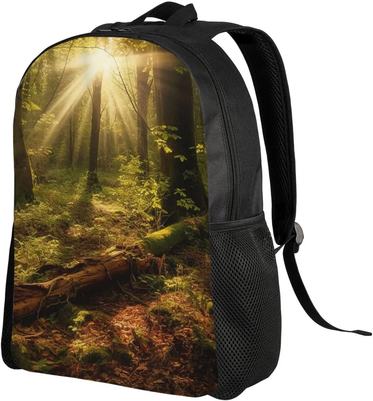 Laptop Backpack for Women Men Carry-on Backpack Sunshine in the Forest Daypack Lightweight Travel Shoulder Bags