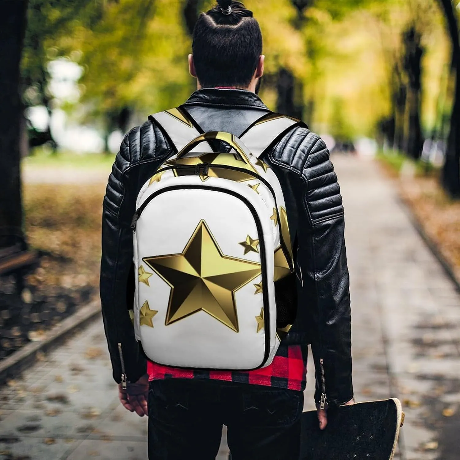 Laptop Backpack for Women Men Daypack Waterproof Gold Star Computer Bag Business Work Bag for Travel