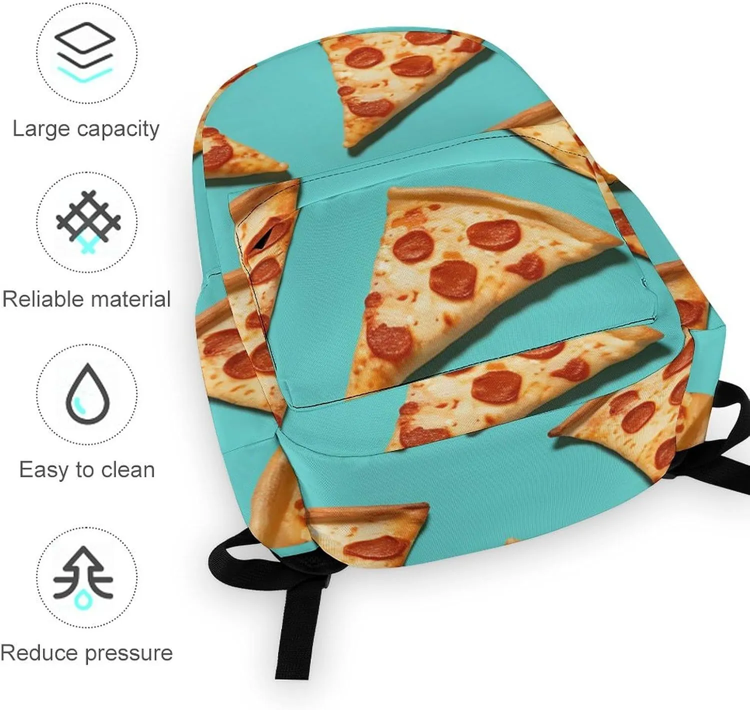 Laptop Backpack for Women Men Daypack Waterproof Green Pizza Slices Computer Bag Business Work Bag for Travel