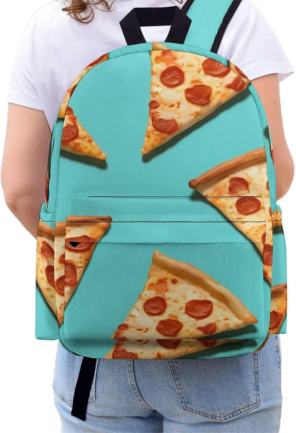 Laptop Backpack for Women Men Daypack Waterproof Green Pizza Slices Computer Bag Business Work Bag for Travel