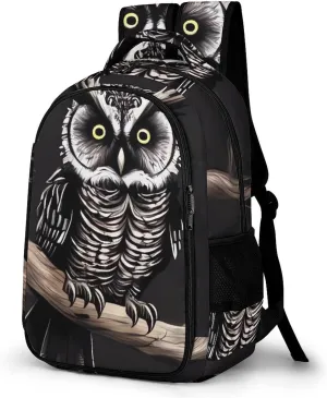 Laptop Backpack for Women Men Daypack Waterproof Late Night Owl Computer Bag Business Work Bag for Travel