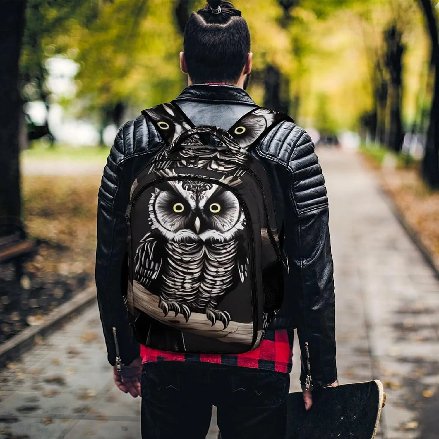 Laptop Backpack for Women Men Daypack Waterproof Late Night Owl Computer Bag Business Work Bag for Travel