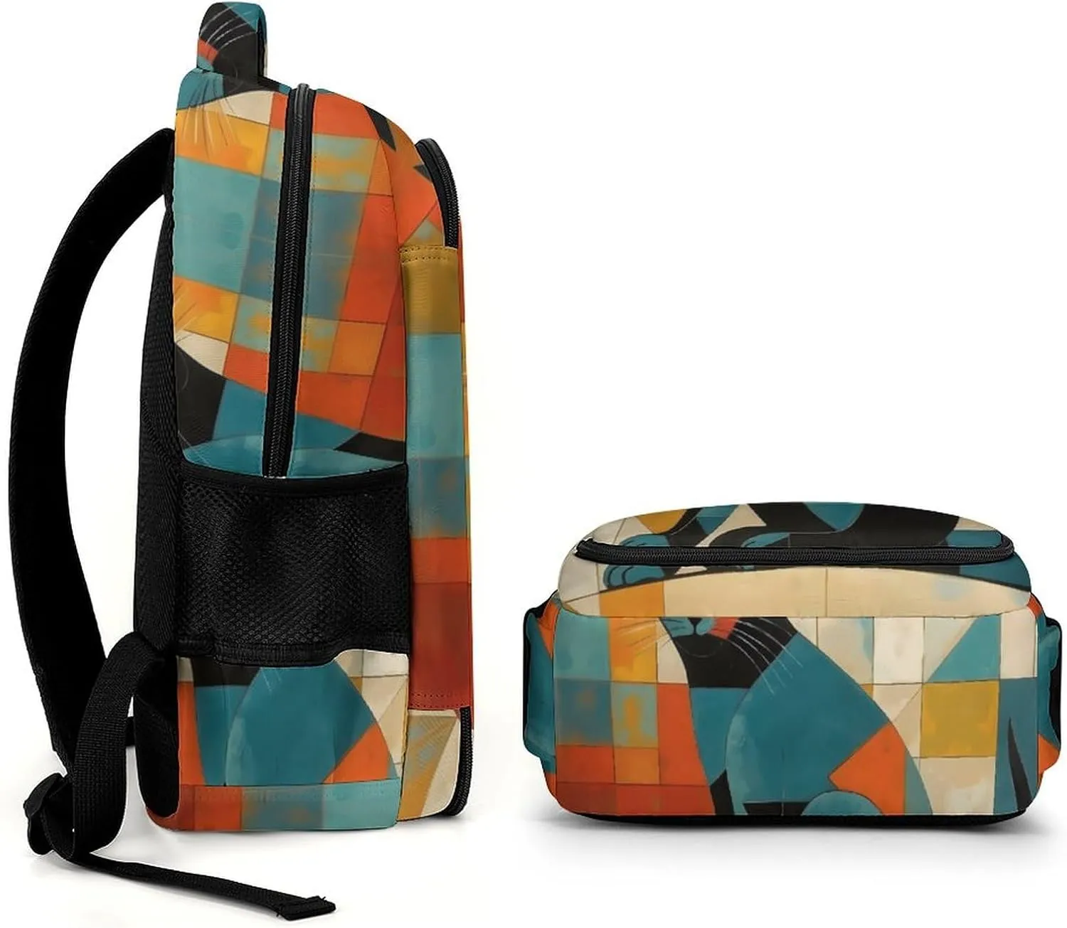 Laptop Backpack for Women Men Daypack Waterproof Modern Art Cat Computer Bag Business Work Bag for Travel