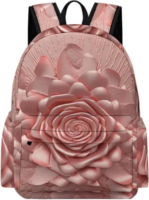 Laptop Backpack for Women Men Daypack Waterproof Rose Computer Bag Business Work Bag for Travel