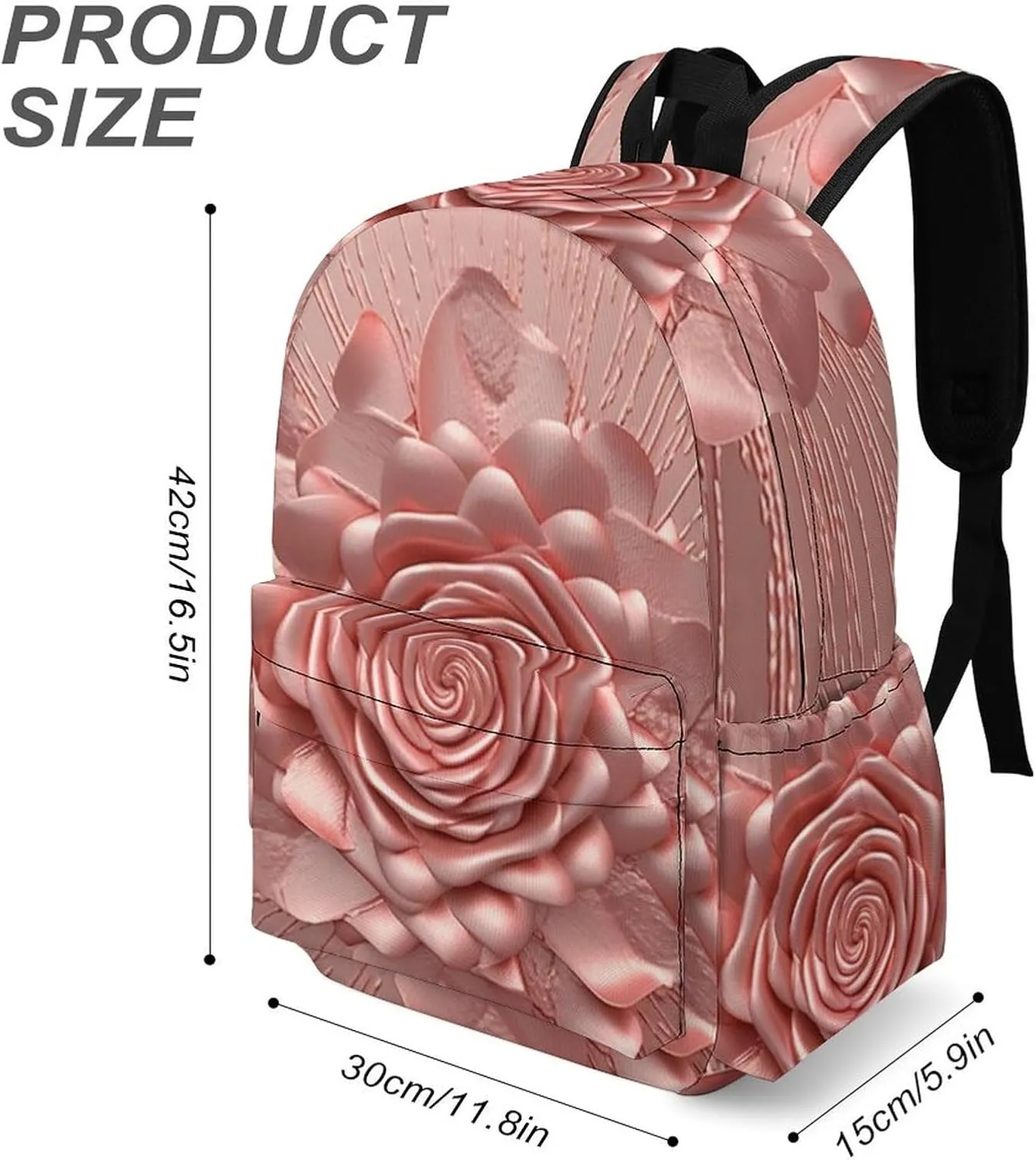 Laptop Backpack for Women Men Daypack Waterproof Rose Computer Bag Business Work Bag for Travel
