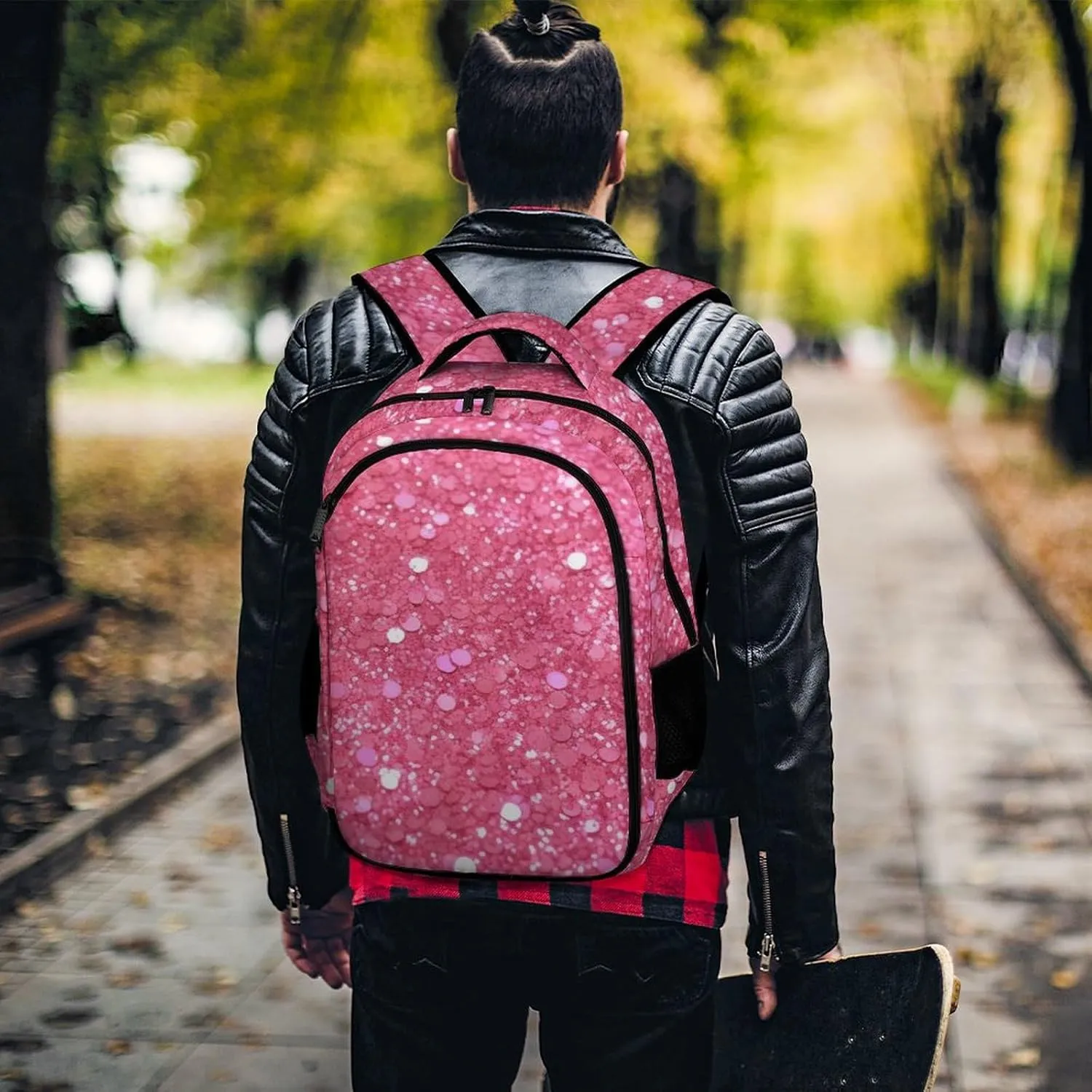 Laptop Backpack for Women Men Daypack Waterproof Sparkling Glitter Computer Bag Business Work Bag for Travel
