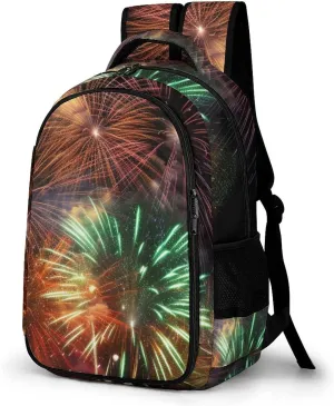 Laptop Backpack for Women Men Daypack Waterproof Splendid Fireworks Computer Bag Business Work Bag for Travel