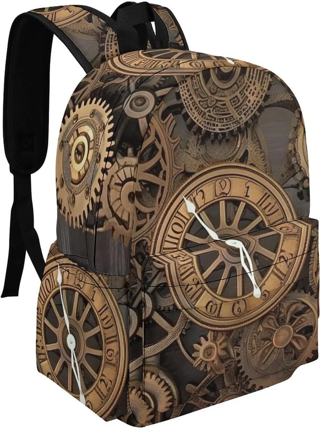 Laptop Backpack for Women Men Daypack Waterproof Steampunk Gears Clock Computer Bag Business Work Bag for Travel