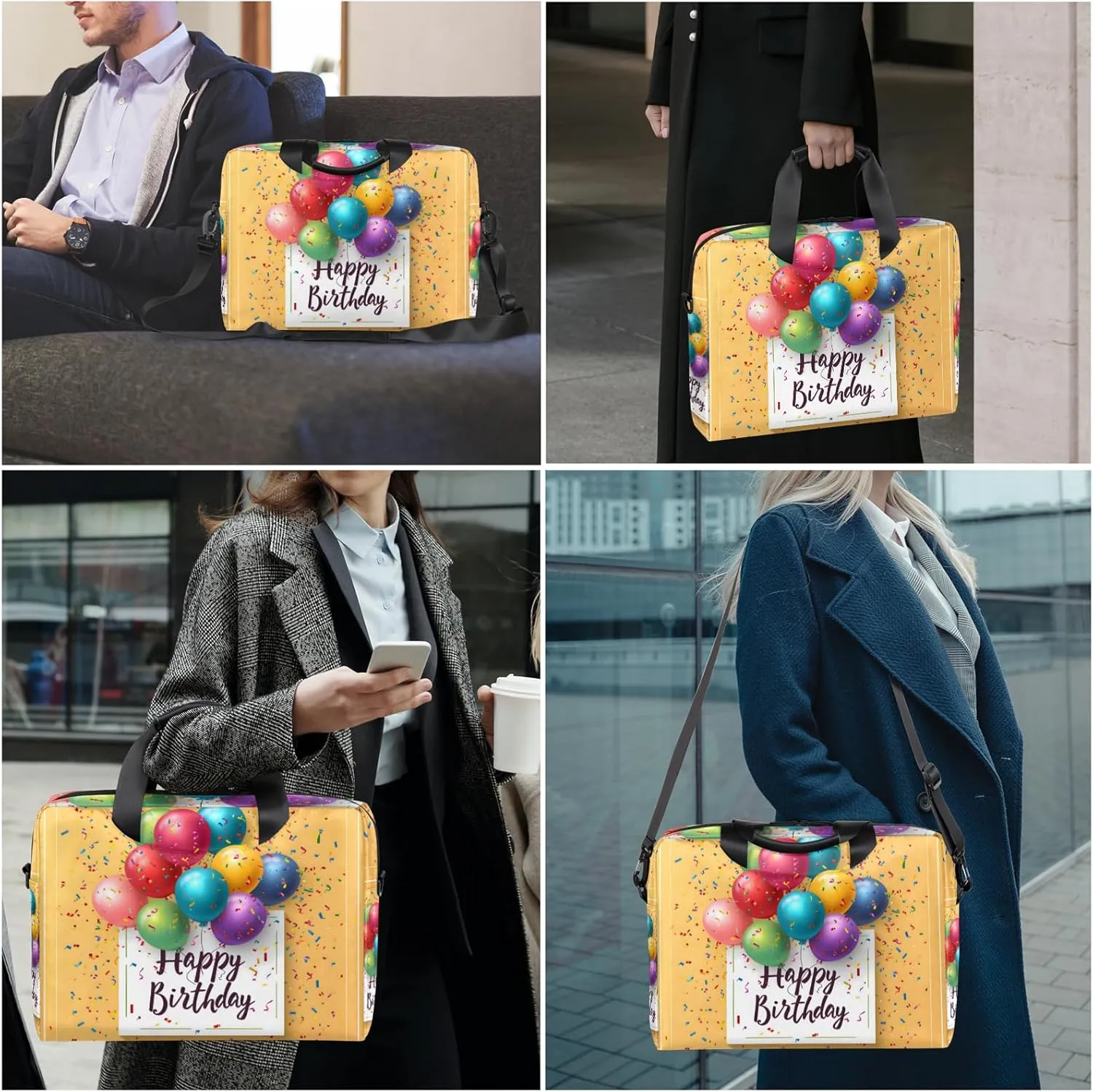 Laptop Bag 15.6 Inch Laptop Sleeve Case with Shoulder Straps Computer Slim Briefcase for Men and Women
