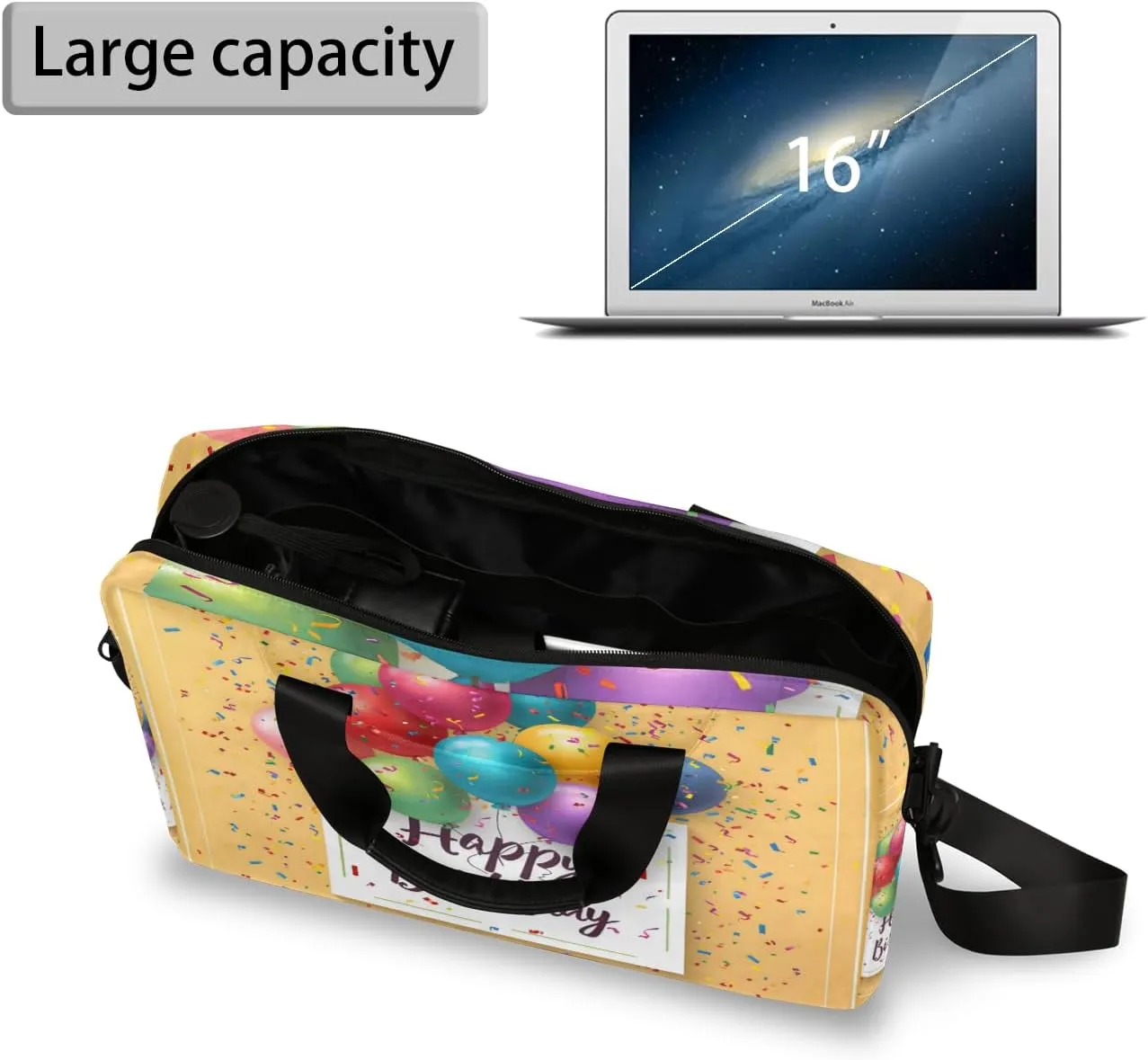 Laptop Bag 15.6 Inch Laptop Sleeve Case with Shoulder Straps Computer Slim Briefcase for Men and Women