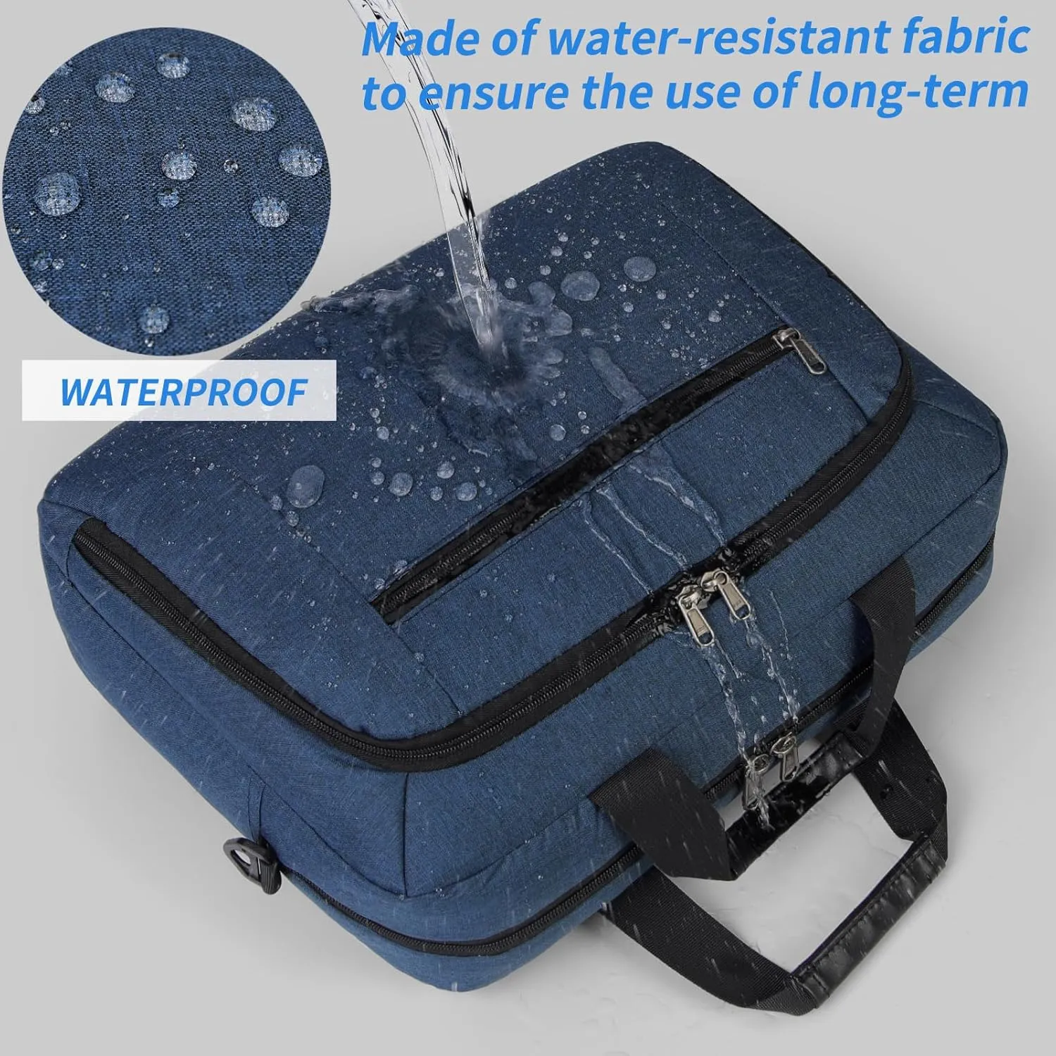 Laptop Bag 17.3 Inch Laptop Briefcase Large Waterproof Laptop Case for Men Women Business Office Work Computer Bag 17 Inch Adjustable Shoulder Messenger Bag, Blue