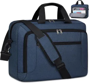 Laptop Bag 17.3 Inch Laptop Briefcase Large Waterproof Laptop Case for Men Women Business Office Work Computer Bag 17 Inch Adjustable Shoulder Messenger Bag, Blue