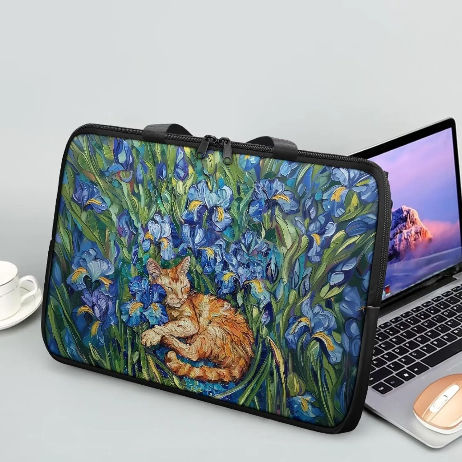 Laptop Bag Case for Women Men Leather Document Bag Zipper Briefcase for Document File Notary 10 Inch- 17 Inch