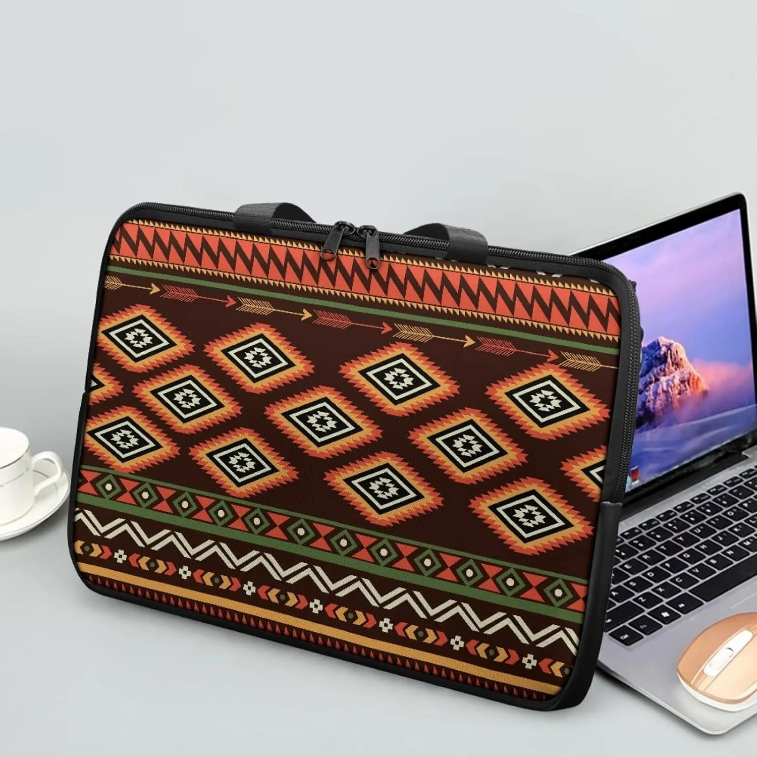 Laptop Bag Case Leather Laptop Sleeve with Handle Shockproof Computer Carrying Bag Cover 10 Inch- 17 Inch