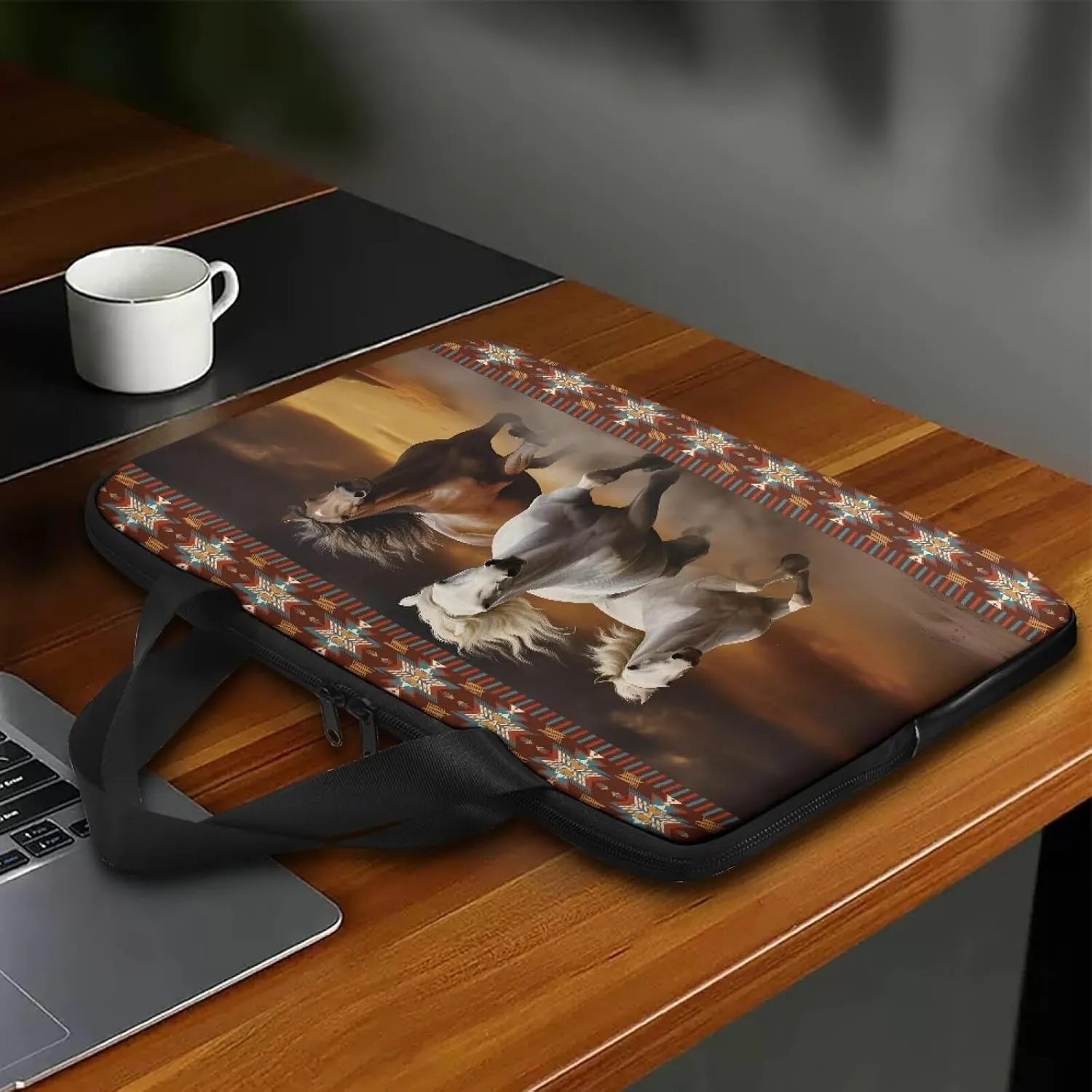 Laptop Bag Case Leather Laptop Sleeve with Handle Shockproof Computer Carrying Bag Cover 10 Inch- 17 Inch