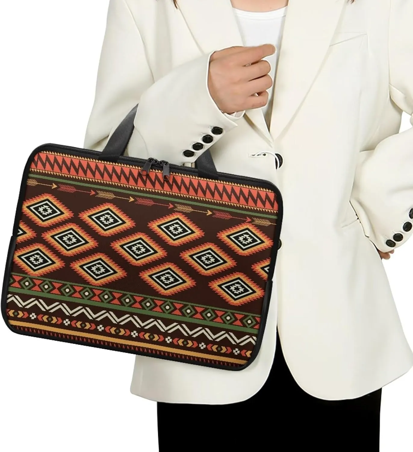 Laptop Bag Case Leather Laptop Sleeve with Handle Shockproof Computer Carrying Bag Cover 10 Inch- 17 Inch