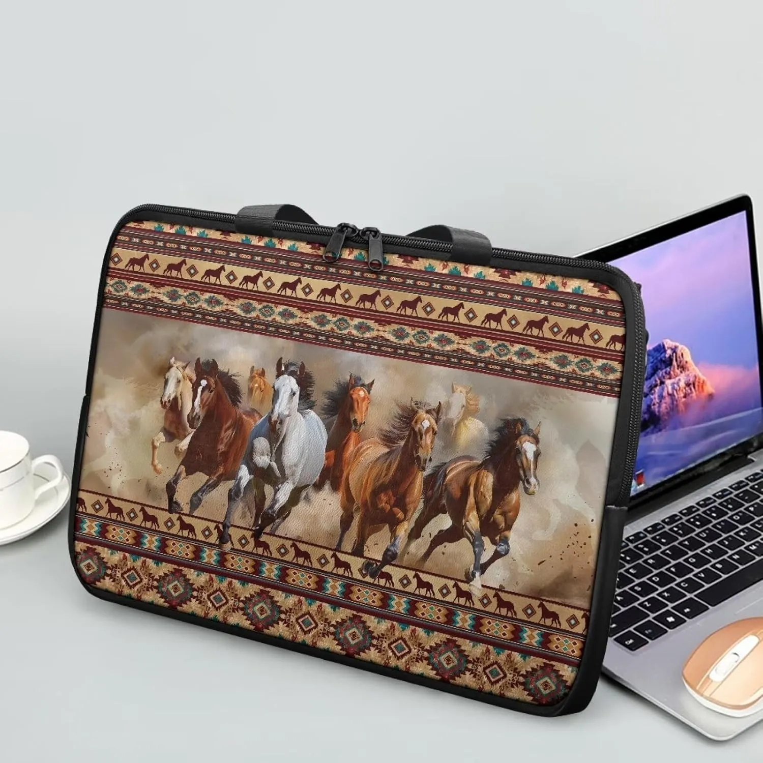 Laptop Bag Case Womens Mens Leather Document Bag Shockproof Briefcase for Work Travel Business 10 Inch- 17 Inch