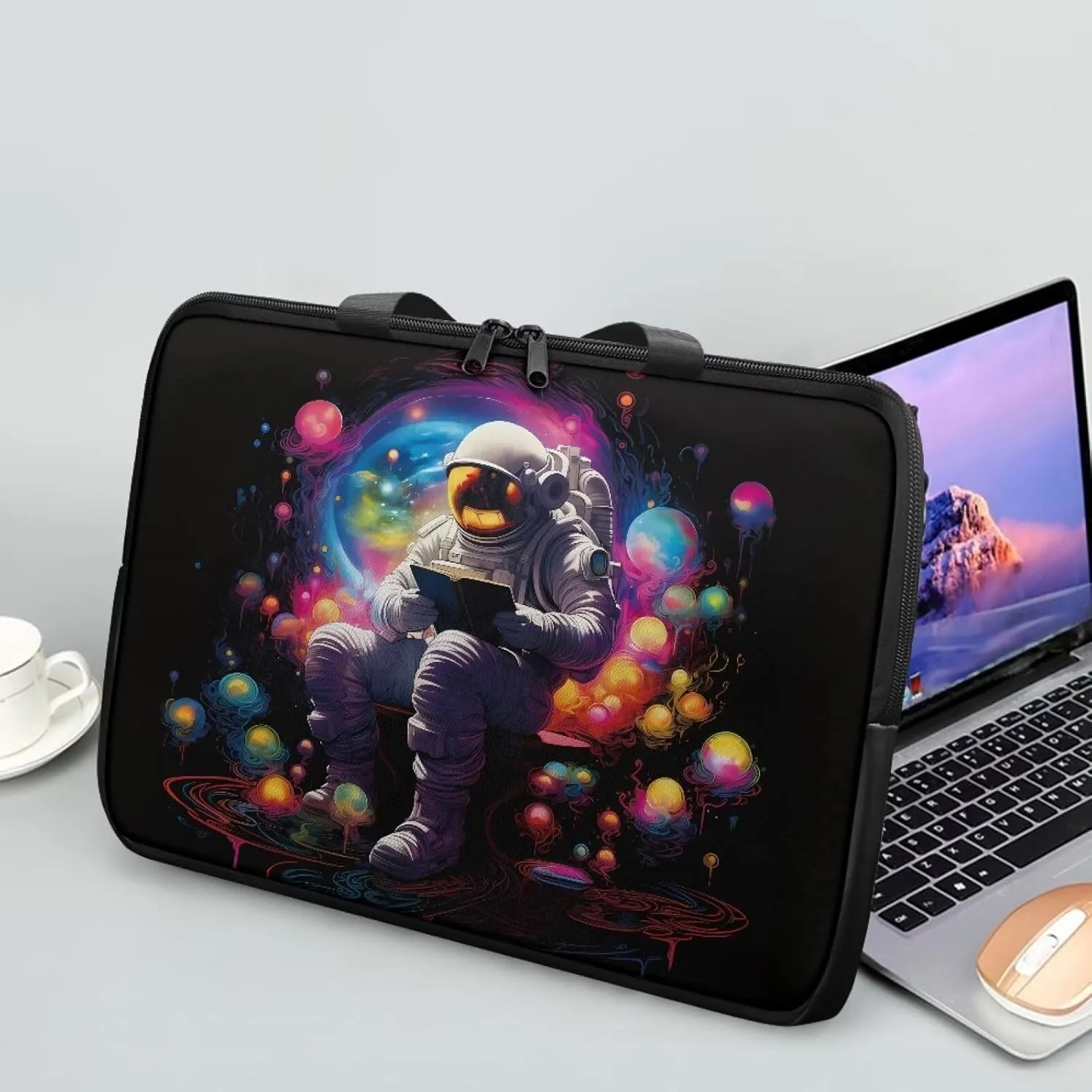 Laptop Bag Case Womens Mens Leather Laptop Sleeve Zipper Shockproof Computer Carrying Bag 10 Inch- 17 Inch