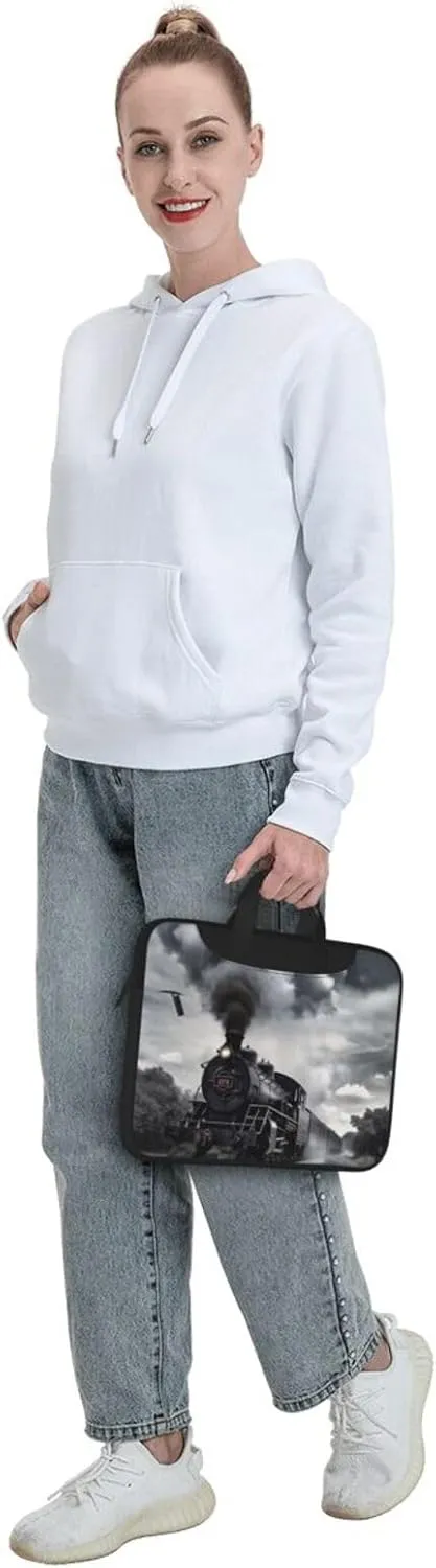 Laptop Bag for Women Men Computer Bag Laptop Briefcase Steam Train Clouds Laptop Shoulder Bag Work Bag for Travel