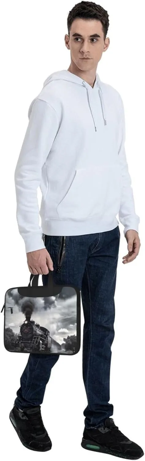 Laptop Bag for Women Men Computer Bag Laptop Briefcase Steam Train Clouds Laptop Shoulder Bag Work Bag for Travel