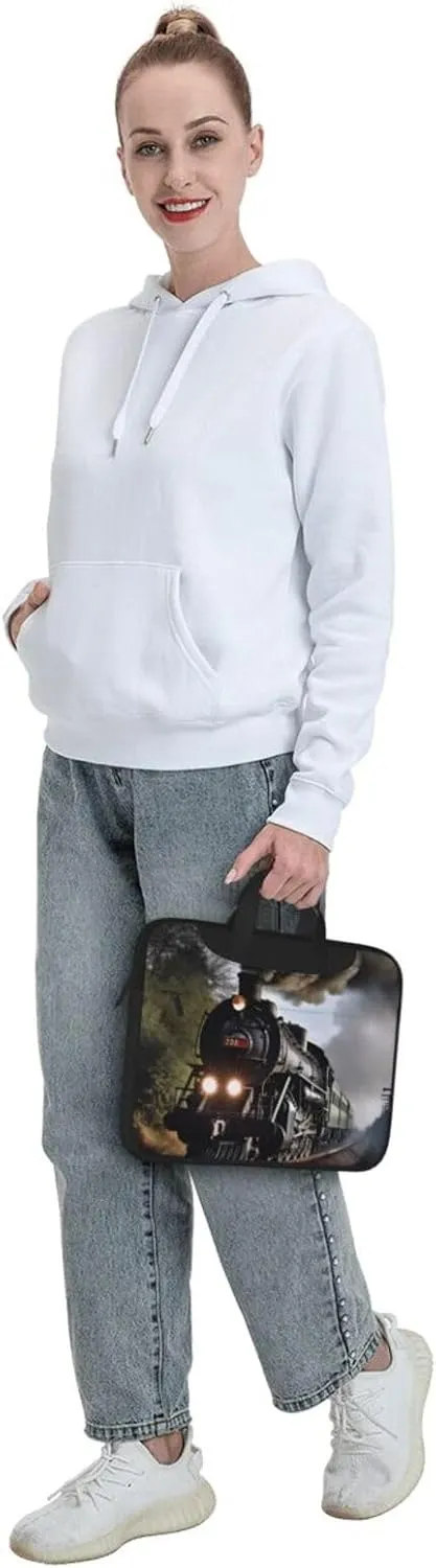 Laptop Bag for Women Men Computer Bag Laptop Briefcase Steam Train Laptop Shoulder Bag Work Bag for Travel