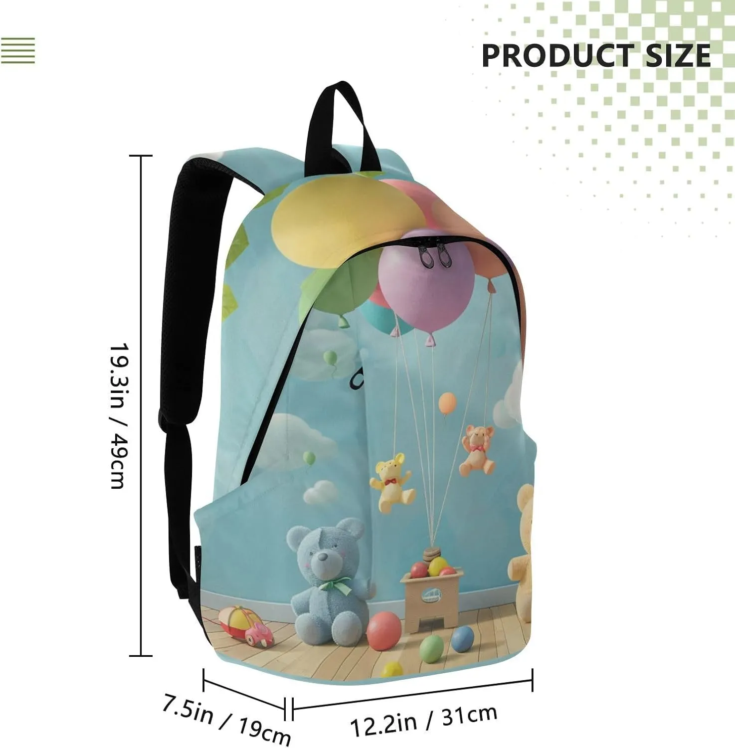 Laptop Computer Backpack Purse For Men Women Large Capacity Lightweight Bag Outdoor Daypack Travel Animals Print,bear ballon