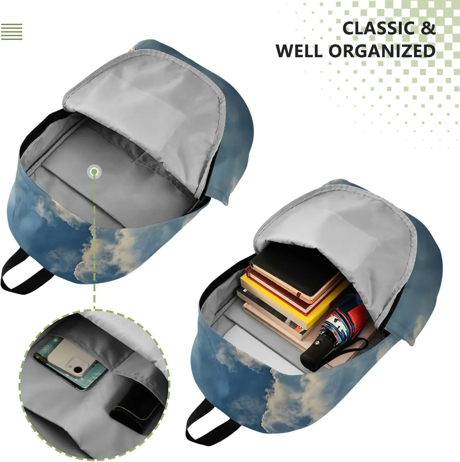 Laptop Computer Backpack Purse For Men Women Large Capacity Lightweight Bag Outdoor Daypack Travel Animals Print,blue carve