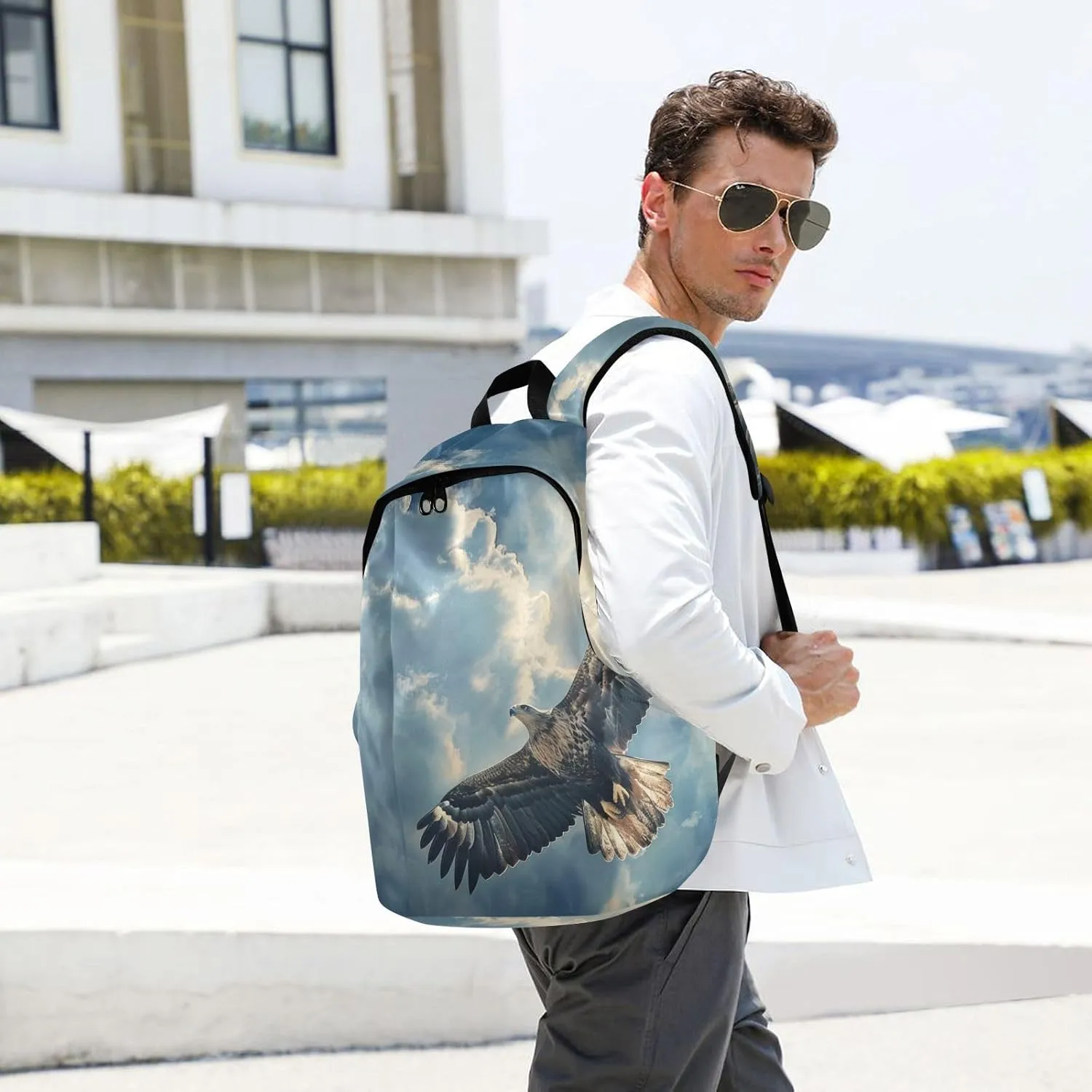 Laptop Computer Backpack Purse For Men Women Large Capacity Lightweight Bag Outdoor Daypack Travel Animals Print,blue carve