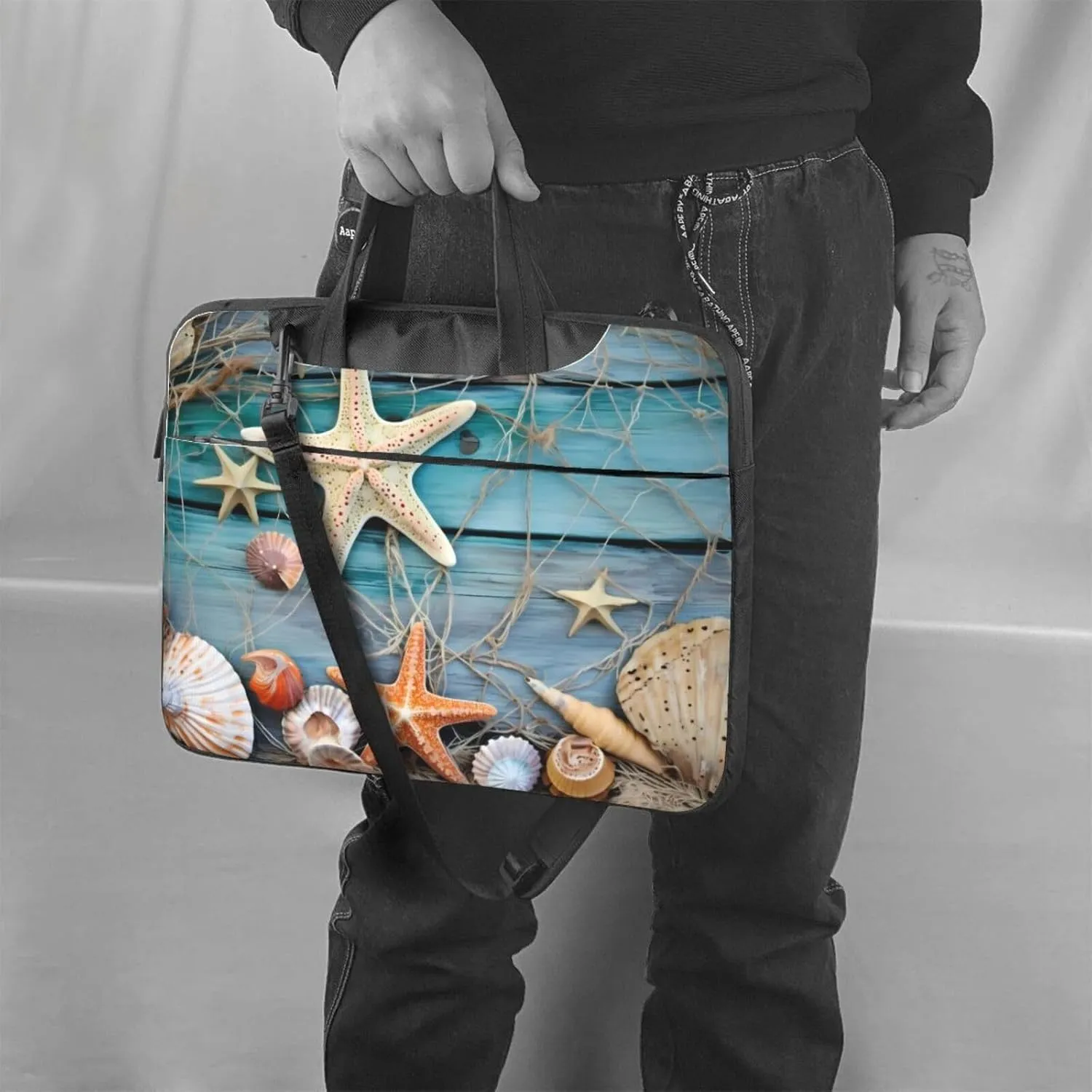 Laptop Crossbody Bag fit,Skull and Rose Laptop Briefcase, Suitable for Office School Travel
