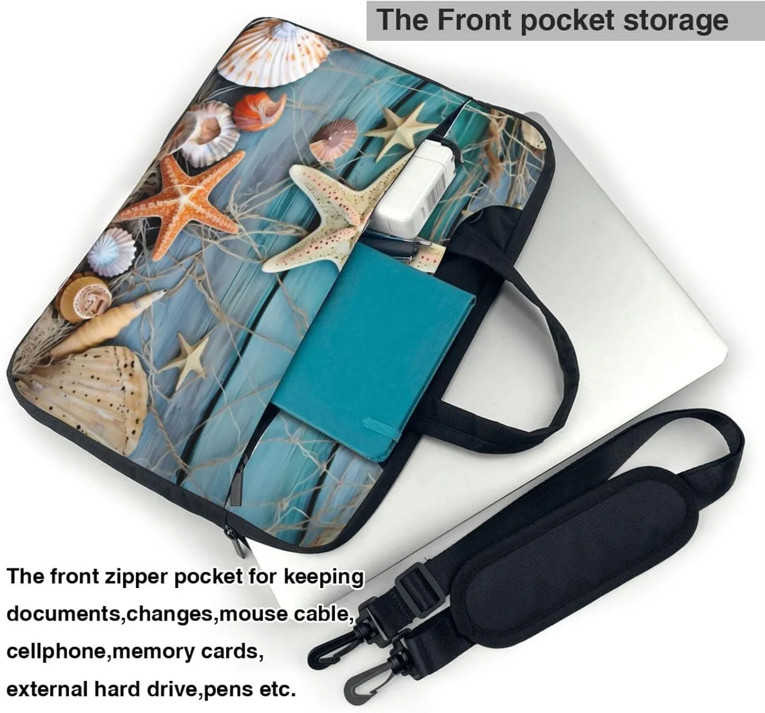 Laptop Crossbody Bag fit,Skull and Rose Laptop Briefcase, Suitable for Office School Travel